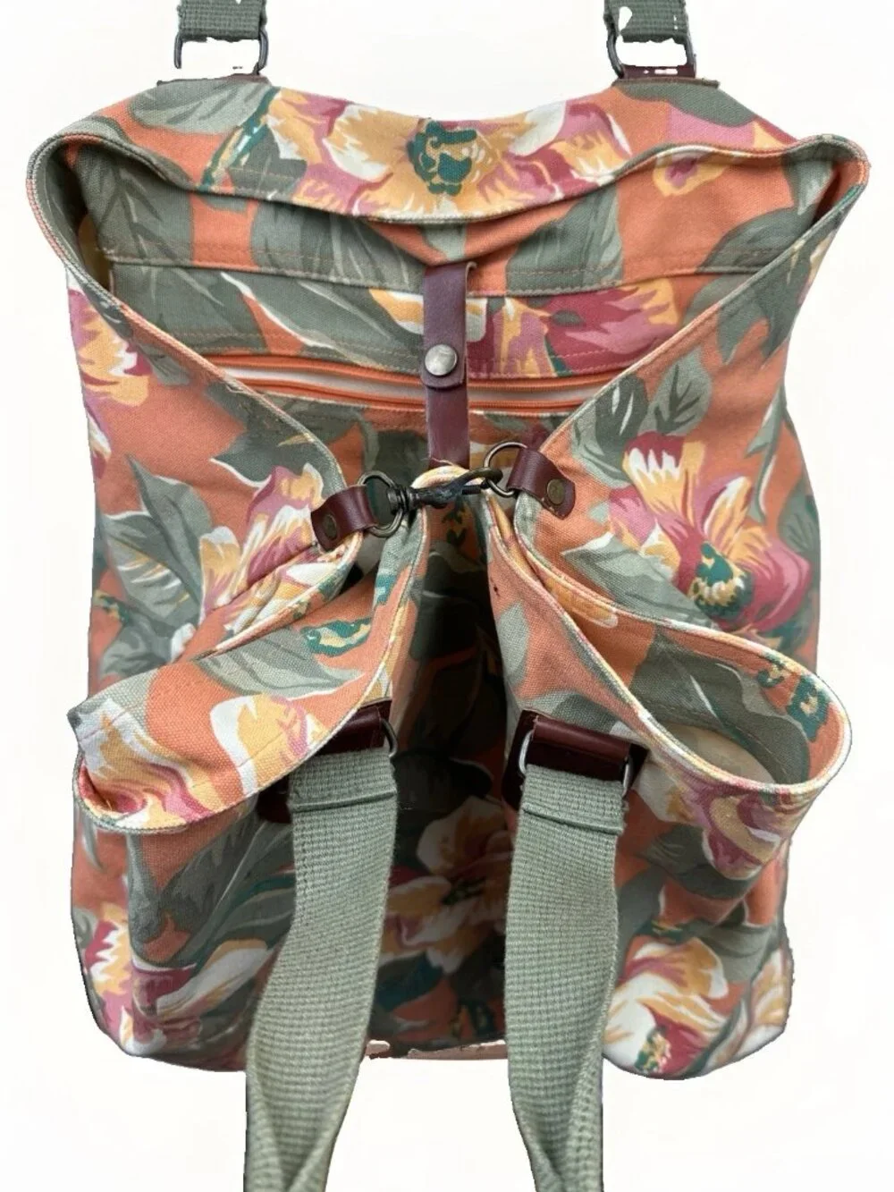 🌸 Vintage GAP Floral Canvas Weekender Duffel Tote Bag Cottagecore 80s 90s Boho